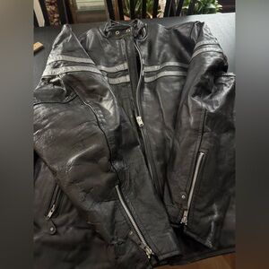 Barney’s New York Men's Black Motorcycle Leather Jacket sz 54. Biker Jacket.